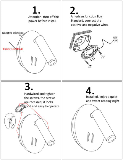 Wall Mount Reading Light for Bed, Backlight Night Wall Lamp, Hardwired Sconce with Switch, Adjustable Wall Sconce Surface Mount Book Reading Lamp,LED Wall Lighting for Bedroom Bedside Lamps (Bronze)