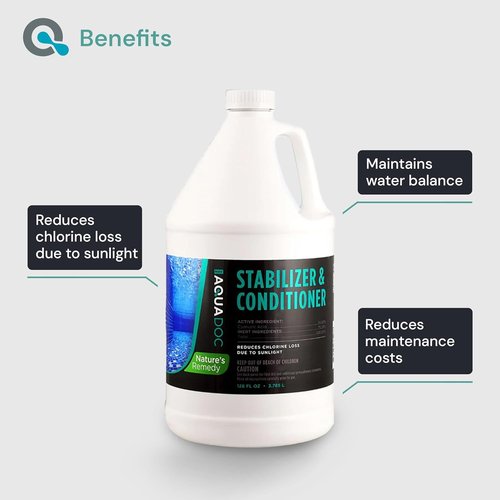 AquaDoc Pool Stabilizer | Maximum Strength Conditioner with Cyanuric Acid for Reduced Water Evaporation
