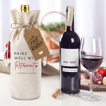 XFW 1Pcs Retirement Wine Bag Retirement Gifts for Women Men Pairs Well With Retirement Wine Bag Farewell Gifts for Coworkers Going Away Gift for Friends Boss