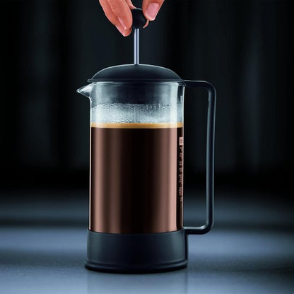 Bodum 34oz Brazil French Press Coffee Maker - High-Heat Borosilicate Glass, Black Finish