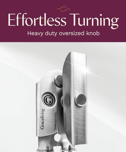 Skiennix Premium Multifunction Magnetic Can Opener | Heavy-Duty Stainless Steel with Easy Turn Knob - Mauve