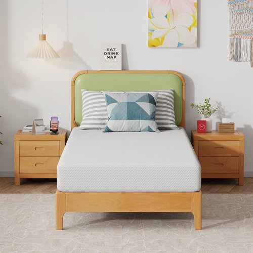 FDW 8-Inch Twin Mattress - Medium Firm Gel Memory Foam with Cooling Ventilation & Pressure Relief | Removable Washable Cover