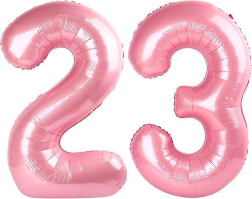 Big 23 Balloon by [Brand Name] - 40 Inch Pastel Pink Foil Number Balloon for Birthday & Graduation Celebrations