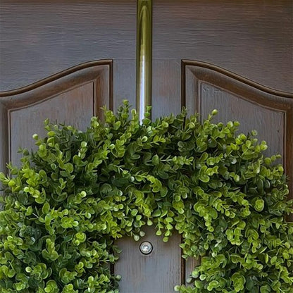 Haute Decor Adjustable Wreath Hanger - Premium Over The Door Design Holds Up to 30 Pounds | Antique Brass