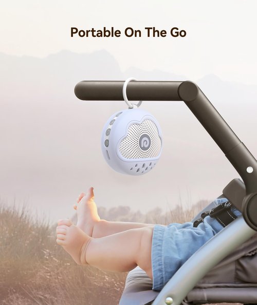 Dreamegg White Noise Machine - Portable Sound Machine Baby with Safe Silicone Cover, Features Powerful Battery, 21 Soothing Sound, Noise Canceling for Sleeping, Baby Registry Gift, Nursery(Blue)