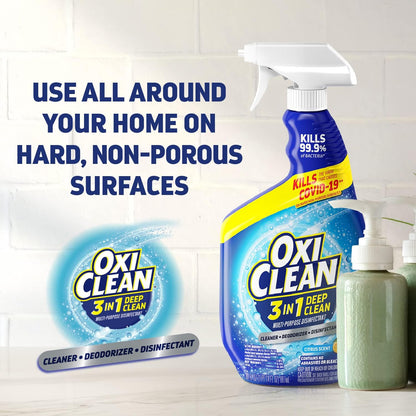 OxiClean 3-in-1 Deep Clean Disinfectant Spray - Multi-Purpose, 30 oz | Pack of 2