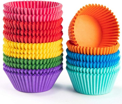 Gifbera Cupcake Liners - Bright Rainbow Solid Color Baking Cups | 400-Count for Perfect Treats