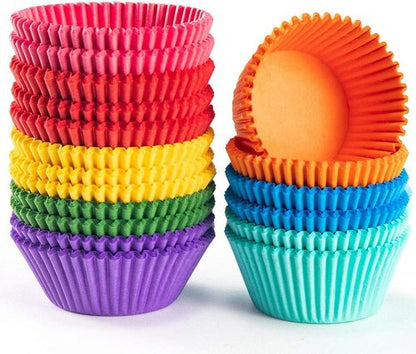 Gifbera Cupcake Liners - Bright Rainbow Solid Color Baking Cups | 400-Count for Perfect Treats