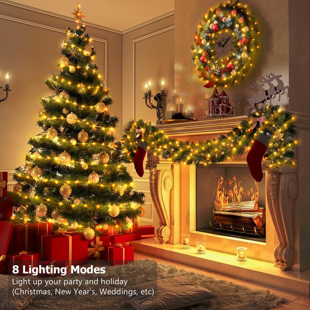 Skiennix 50 LED Battery Operated String Lights - 16.5ft Fairy Lights with Remote & Timer for Indoor/Outdoor Decor - Warm White