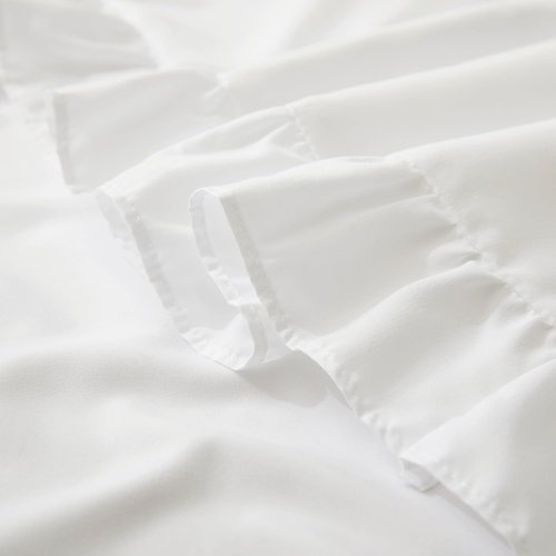 KKJIAF Ruffle Pillow Cases - Set of 2 Standard Size 20" x 26" | Wrinkle Resistant White Ruffled Covers