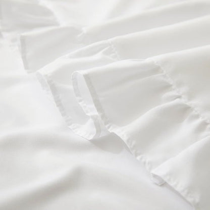 KKJIAF Ruffle Pillow Cases - Set of 2 Standard Size 20" x 26" | Wrinkle Resistant White Ruffled Covers