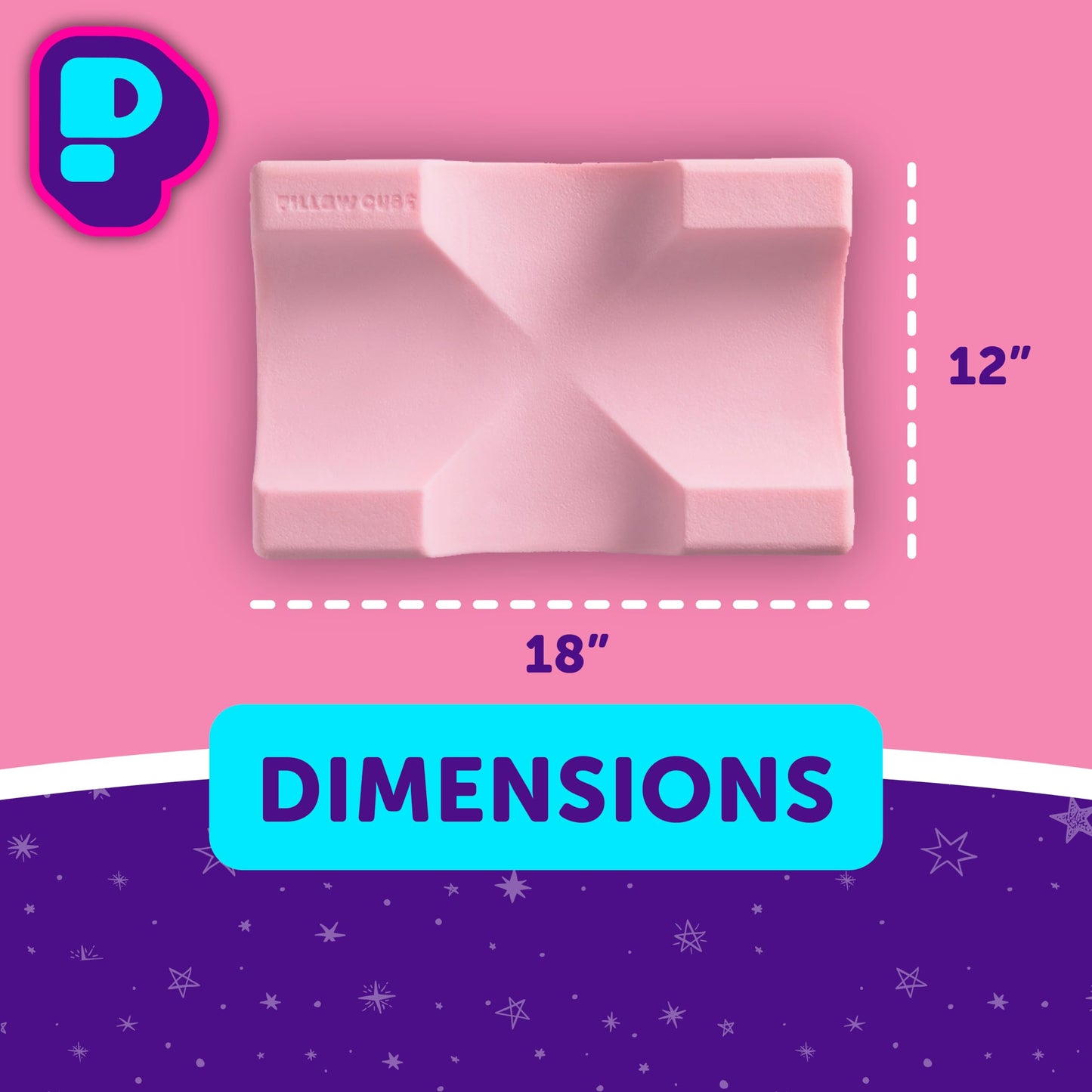 Pillow Cube Knee Cube Deluxe - Knee Pillow for Side Sleepers, Hip Pain Relief, Between Leg Pillow, Thigh Pillow, Leg Support, Memory Foam - 12"x18"x5"