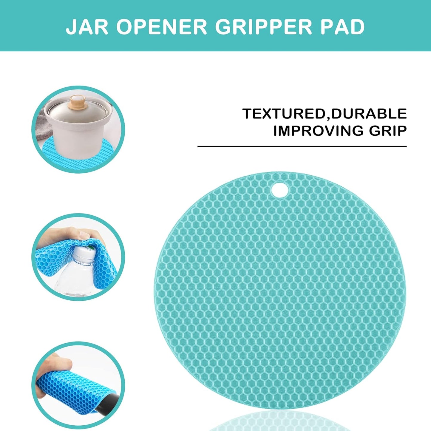Skiennix Jar Opener - 5-in-1 Multi-Function Tool for Seniors with Arthritis | Non-Slip Grip, Blue