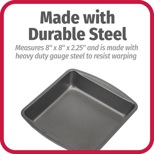 GoodCook Nonstick Steel Square Pan - 8-Inch Gray Kitchen Essential for Effortless Cooking