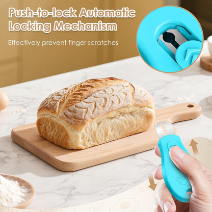 Skiennix Bread Lame | Sourdough Scoring Tool with Extractable Magnetic Design | Includes 5 Razor Blades - Red & Blue