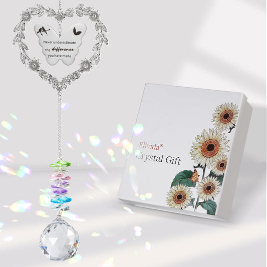 Skiennix Retirement Gift Sun Catcher - Heart-Shaped Rainbow Maker Ornament for 2025 Farewell