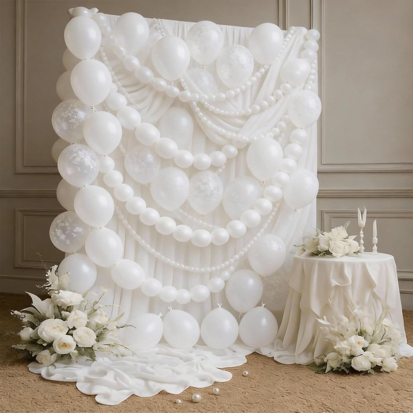 Skiennix White Linking Balloons - 100pcs 6 Inch Quick Link Balloons for Wedding & Party Decor