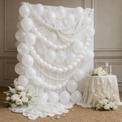 Skiennix White Linking Balloons - 100pcs 6 Inch Quick Link Balloons for Wedding & Party Decor