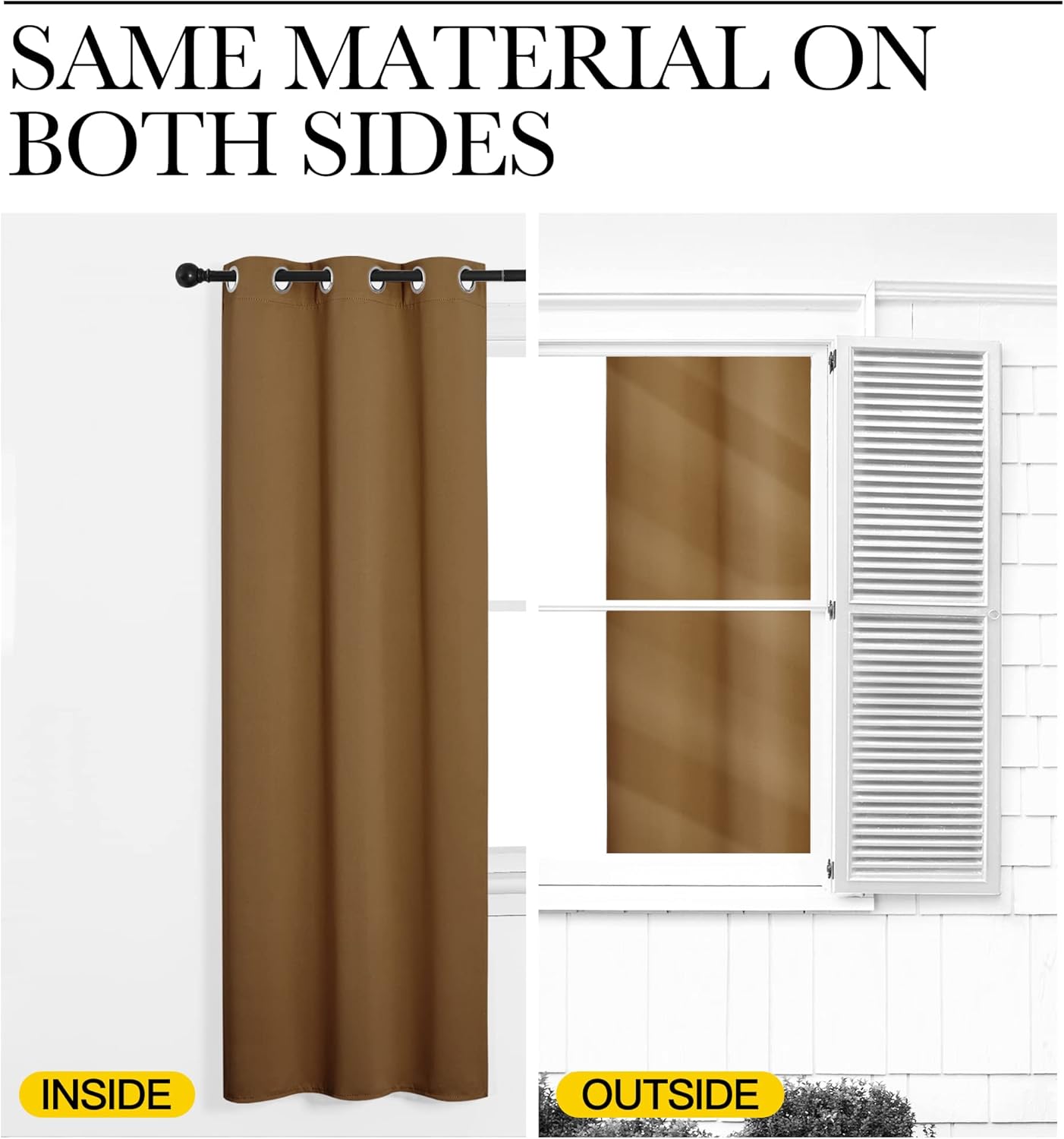 NICETOWN Blackout Curtains - Noise Reducing & Draft Blocking | 90-Inch Length, 2 Panels, Gold Brown