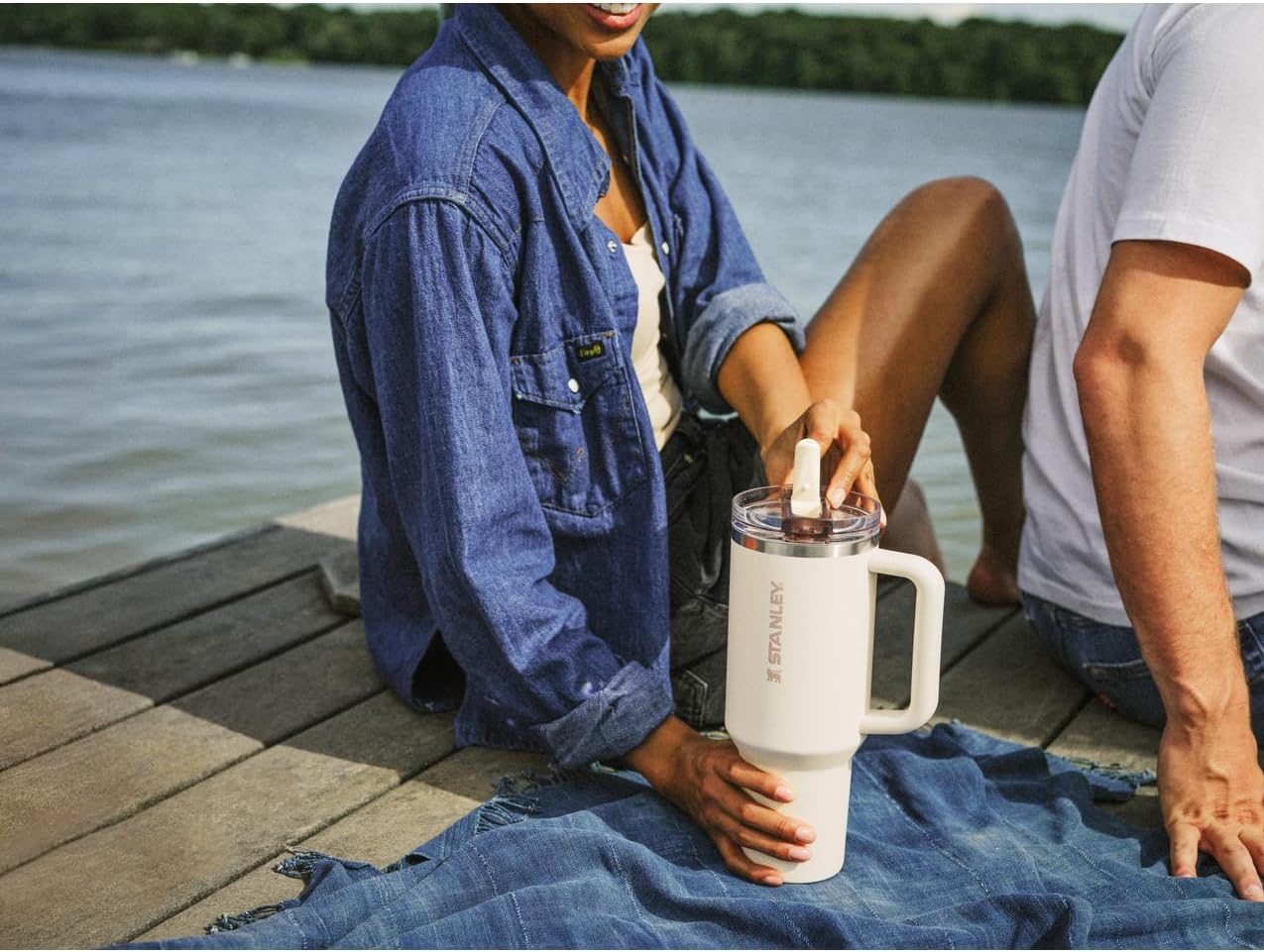 STANLEY Quencher ProTour 40 oz Tumbler - Leakproof Lid, Built-In Straw & Handle | Insulated Stainless Steel | Rose Quartz
