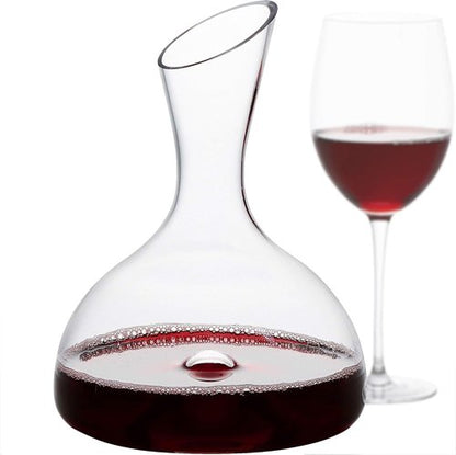 GoodGlassware Wine Decanter – Personal Red Wine Carafe with Wide Base and Aerating Punt - Crystal Clear, Full Bottle Pitcher (44 oz Capacity)