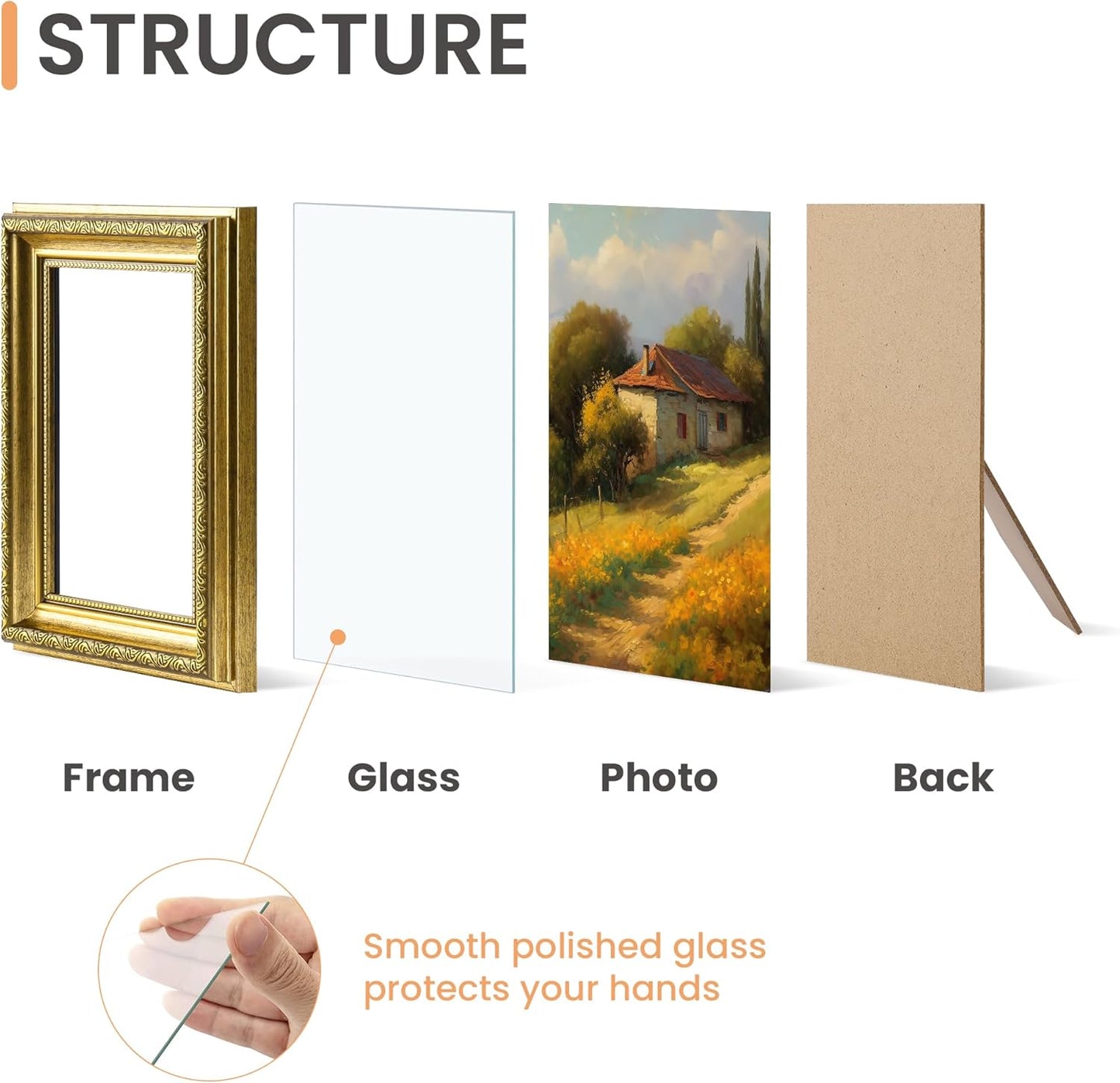 Upsimples 8x10 Picture Frame Set - Classic & Vintage Styles for Wall Display | 5 Pack