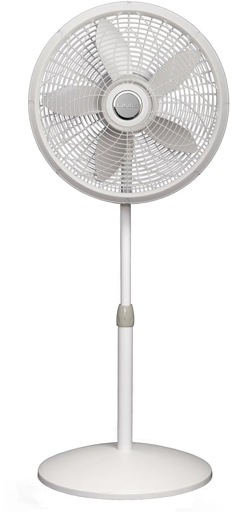 Lasko Oscillating Pedestal Fan - Lasko Fan with Adjustable Height and 3 Cooling Speeds, Portable, 18", White, 1820