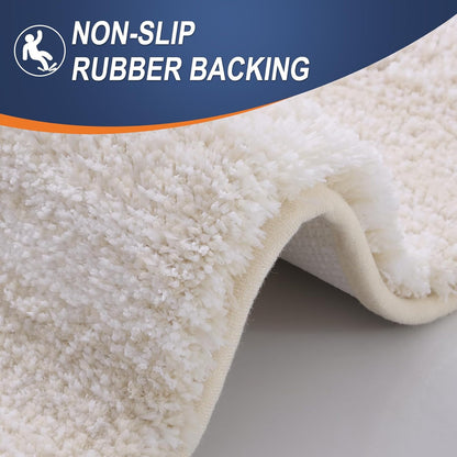 OLANLY Bathroom Runner Rug - Extra Soft Microfiber Mat 70x24 | Quick Dry & Washable, Light Beige