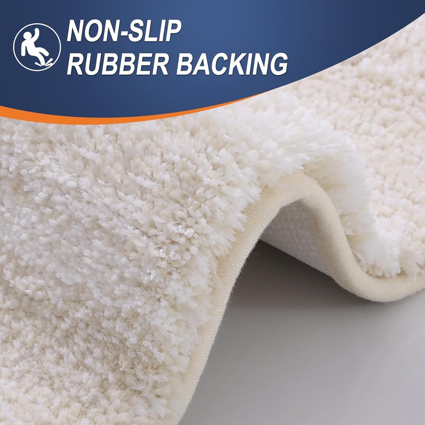 OLANLY Bathroom Runner Rugs - Extra Soft Microfiber Bath Mats | Quick Dry, Washable, 54x24, Light Beige