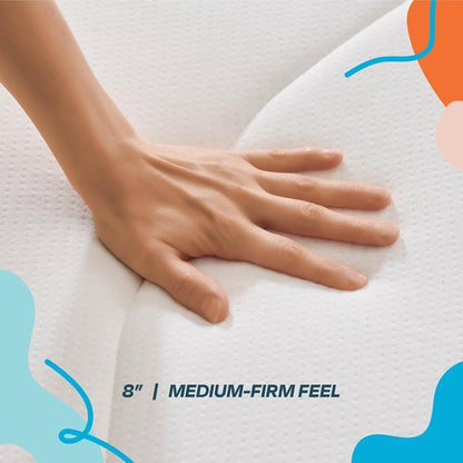 Linenspa 8 Inch Memory Foam Hybrid Mattress - Medium Firm Comfort - Breathable & Cooling - Twin Size for Kids or Guest Room