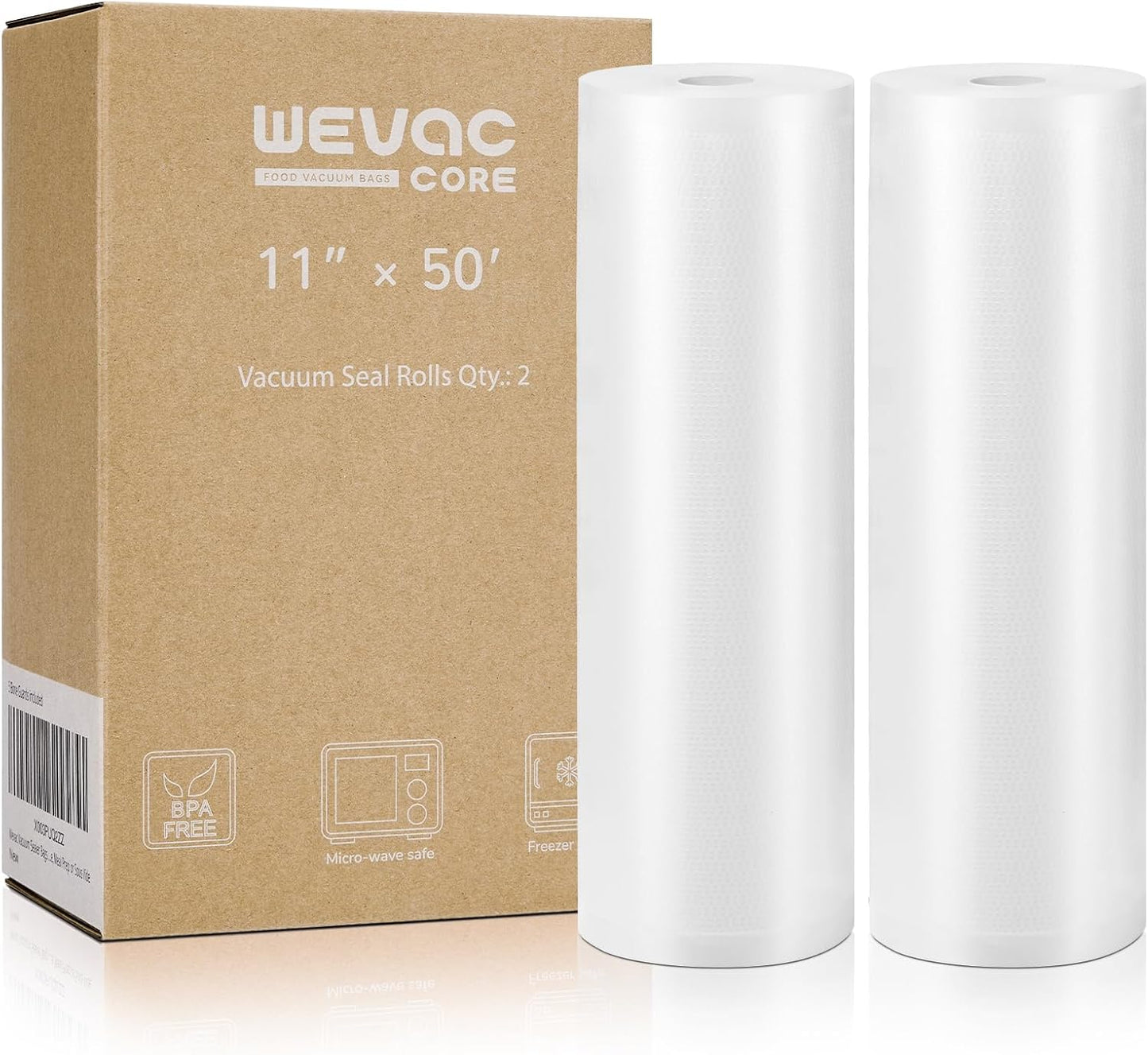Wevac Vacuum Sealer Bags - Heavy Duty 11x50 Rolls | BPA Free, Perfect for Meal Prep & Sous Vide