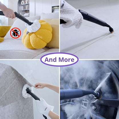 Canister Steam Cleaner by [Brand Name] - 50-Second Heat-Up, 0.6 Gal Tank, 21-Piece Kit for Versatile Cleaning