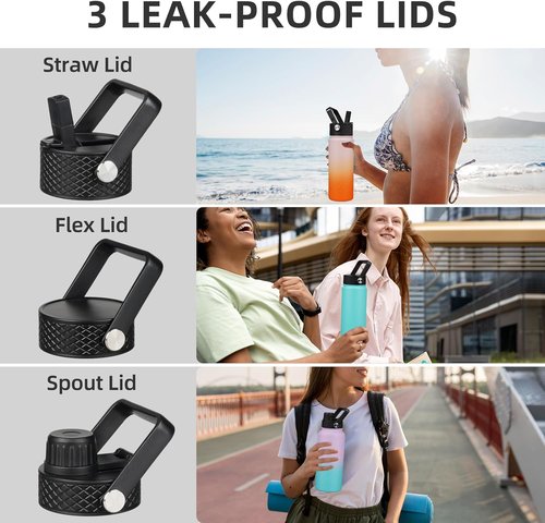 BJPKPK 40oz Stainless Steel Insulated Water Bottle - BPA Free, Leakproof Thermos for Sports & Gym, Sakura