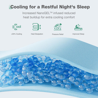 Novilla Queen Mattress, 12 Inch Gel Memory Foam Queen Size Mattress in a Box, Bamboo Charcoal Foam & Breathable Cover for Clean, Peaceful Sleep, Supportive & Pressure Relieving, CertiPUR-US Certified