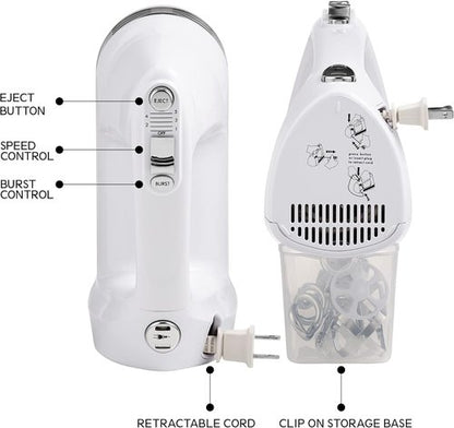 Kenmore 89109 Hand Mixer - 5-Speed Versatility in Elegant White Finish