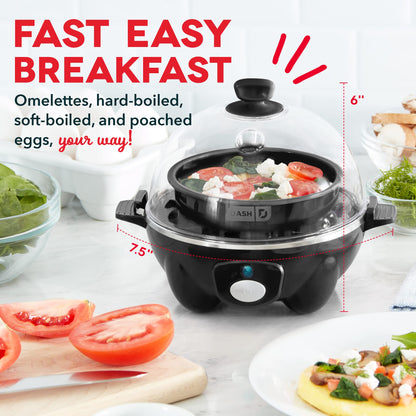 DASH Rapid Egg Cooker + Mini Waffle Maker: Electric Egg Cooker for Hard Boiled, Poached, Scrambled Eggs + Personal Mini Waffle Maker for Individual Waffles, Hash Browns