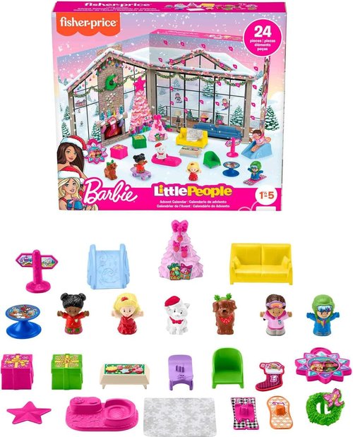 Fisher-Price Little People Barbie Advent Calendar - 24 Christmas Figures & Toddler Playset