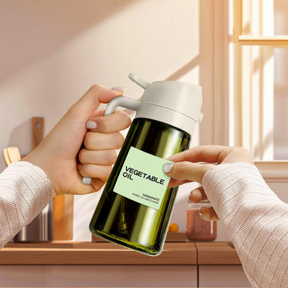 YARRAMATE Glass Olive Oil Sprayer - 16oz with 10 Color Labels | Sleek Black Design