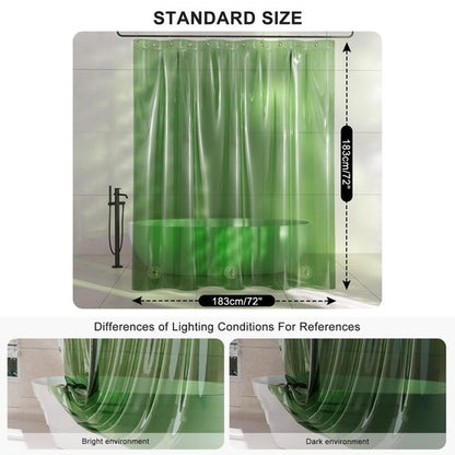 AmazerBath Shower Curtain Liner for Spring, 100% EVA Clear Green Heavy Duty Luxury Shower Curtain and Liner 2-in-1, 72x72 Plastic Weighted Shower Liner, 12 Rustproof Grommets & 3 Heavyweight Stones