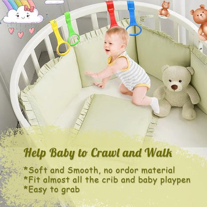 Baby Pull Up Ring - 8 Pack Stand Up Learning Assistant for Playpen & Crib | Safe & Durable