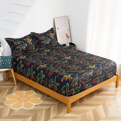 ADASMILE A & S Twin Dinosaur Bedding Set - 100% Microfiber with Pillowcase & Deep Pocket Fitted Sheet