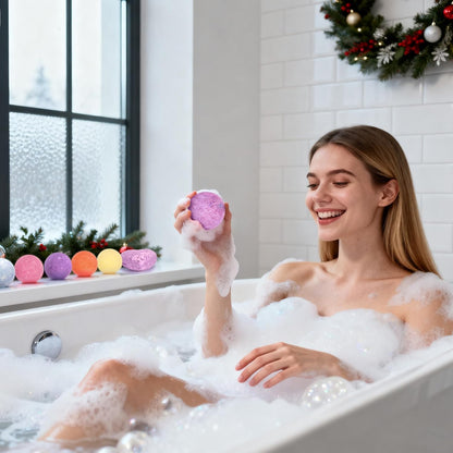 Advent Calendar 2026 - Natural Bath Bombs for Women | 24 Pcs Christmas Countdown Gift Set