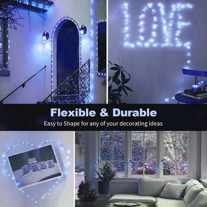 Skiennix 20 Pack LED Fairy Lights - Battery Operated Mini Twinkle String Lights | 7FT Waterproof Blue for Weddings & Parties