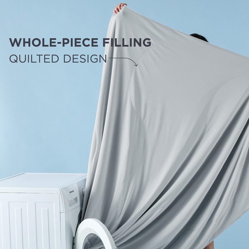 Bedsure Cooling Blankets for Hot Sleepers - Summer Ice Cold Blanket Queen Size for Bed, Lightweight Breathable Double-Sided Cooling Comforter for Night Sweats, Grey, 90x90 Inches