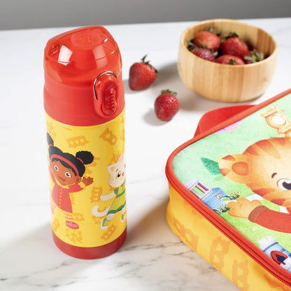 Daniel Tiger Stainless Steel Water Bottle - 13 oz Insulated, Spill-Proof Lid with Straw | Yellow, Perfect for Kids