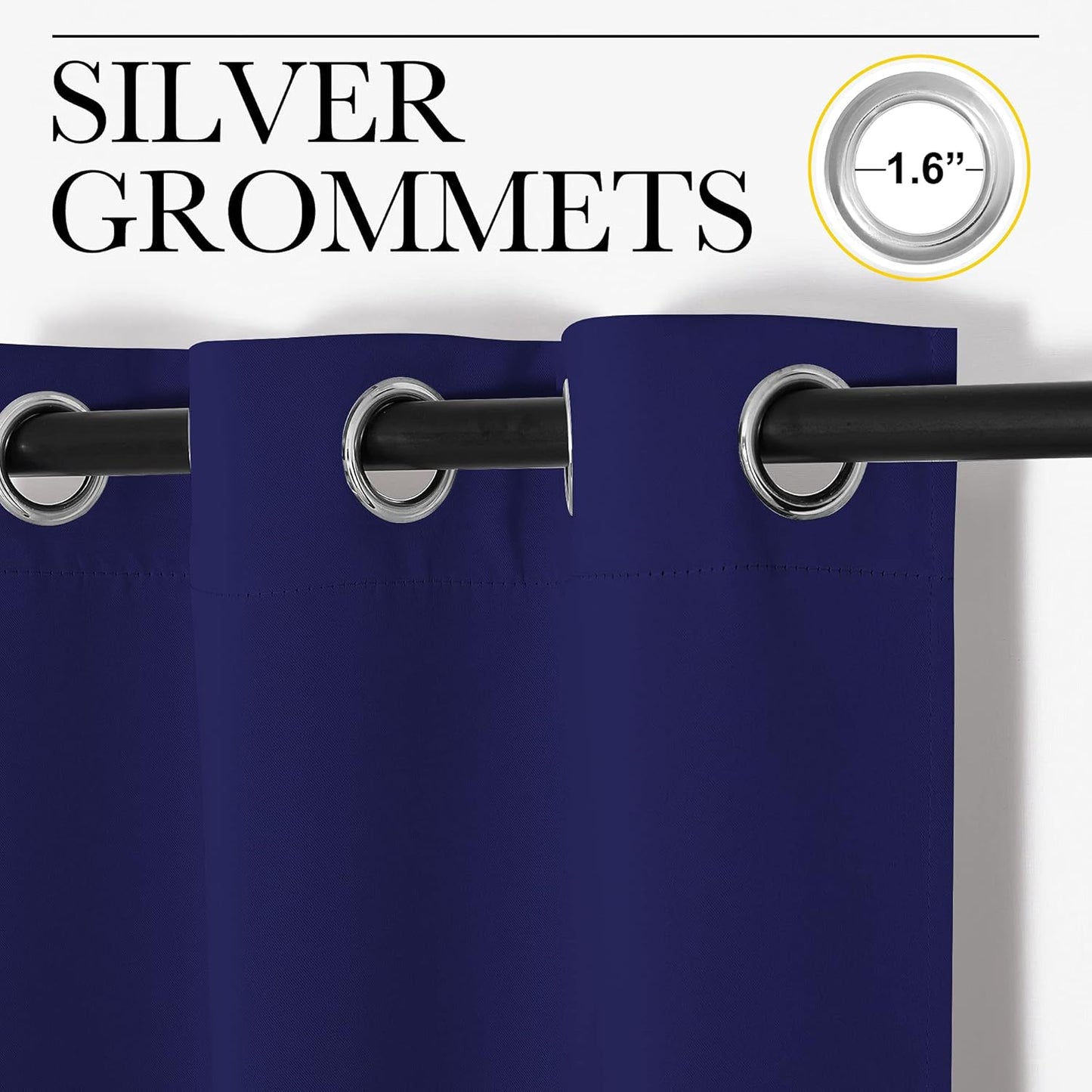 NICETOWN Blackout Curtains - All Season Thermal Insulated Grommet Drapes for Kids' Room | Royal Blue, 42 x 63 Inch (2 Panels)