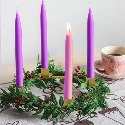 SHMILMH Advent Wreath Candle Holder - Elegant Gold Candle Ring for Christmas Centerpiece Decor