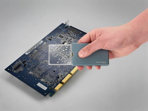 ESCHENBACH 1521-22 Portable Thin Lighted Magnifying Glass Easy Pocket Metallic Blue 4X Made in Germany