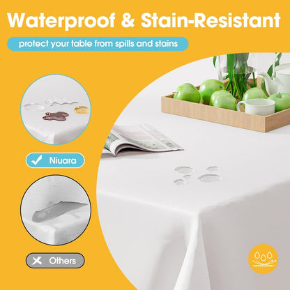 Niuara Disposable Tablecloths - Waterproof 54" × 108" Rectangle Covers | 30 Pack for Parties & Gatherings