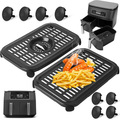 Ninja Foodi Air Fryer Replacement Parts - 2 PCS Non-Stick Grill Pan & Crisper Plate | Dishwasher Safe